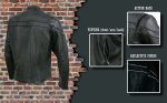 Event Leather EL1408 Men’s Black Sporty Scooter Crossover Motorcycle Leather Jacket – Motorcycle Riding Jackets - Image 4