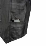 Event Leather EL5310 Men’s Classic Black Leather Vest with Snap Button Closure - Image 9