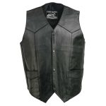 Event Leather EL5310 Men’s Classic Black Leather Vest with Snap Button Closure - Image 5