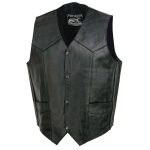 Event Leather EL5310 Men’s Classic Black Leather Vest with Snap Button Closure - Image 12
