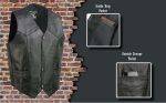 Event Leather EL5310 Men’s Classic Black Leather Vest with Snap Button Closure - Image 2