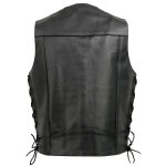 Event Leather EL5315 Men’s Black Motorcycle Riders Leather Vest for Men w/ Side Lace- Riding Club - Image 7