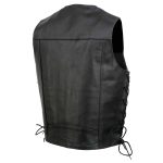 Event Leather EL5315 Men’s Black Motorcycle Riders Leather Vest for Men w/ Side Lace- Riding Club - Image 9
