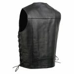 Event Leather EL5315 Men’s Black Motorcycle Riders Leather Vest for Men w/ Side Lace- Riding Club - Image 8