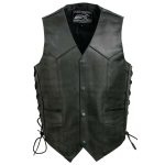 Event Leather EL5315 Men’s Black Motorcycle Riders Leather Vest for Men w/ Side Lace- Riding Club - Image 11