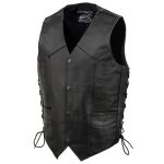 Event Leather EL5315 Men’s Black Motorcycle Riders Leather Vest for Men w/ Side Lace- Riding Club - Image 10