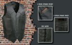 Event Leather EL5315T Men’s Black Classic Side Lace Biker Vest in Big and Tall Sizes - Image 2