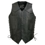 Event Leather EL5315T Men’s Black Classic Side Lace Biker Vest in Big and Tall Sizes - Image 8