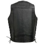 Event Leather EL5315T Men’s Black Classic Side Lace Biker Vest in Big and Tall Sizes - Image 9