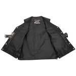 Event Leather EL5360 Men’s Black Leather Vest with Denim Style Pockets and Side Lace - Image 6