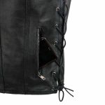 Event Leather EL5360 Men’s Black Leather Vest with Denim Style Pockets and Side Lace - Image 9