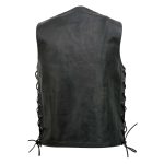 Event Leather EL5360 Men’s Black Leather Vest with Denim Style Pockets and Side Lace - Image 11