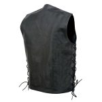 Event Leather EL5360 Men’s Black Leather Vest with Denim Style Pockets and Side Lace - Image 13