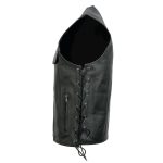 Event Leather EL5360 Men’s Black Leather Vest with Denim Style Pockets and Side Lace - Image 7