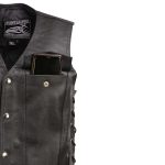 Event Leather EL5360TALL Men’s Side Lace Vest with Denim Style Pockets Tall Sizes - Image 6