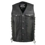Event Leather EL5360TALL Men’s Side Lace Vest with Denim Style Pockets Tall Sizes - Image 13