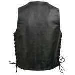Event Leather EL5391 Men’s Black Leather 10 Pocket Side Lace Vest - Image 6
