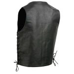Event Leather EL5391 Men’s Black Leather 10 Pocket Side Lace Vest - Image 11