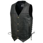 Event Leather EL5391 Men’s Black Leather 10 Pocket Side Lace Vest - Image 13
