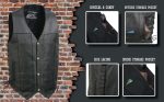 Event Leather EL5391 Men’s Black Leather 10 Pocket Side Lace Vest - Image 2