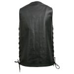 Event Leather EL5391 Men’s Tall Sizes Black Leather 10 Pocket Side Lace Vest - Image 10