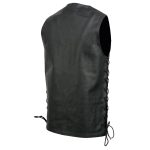 Event Leather EL5391 Men’s Tall Sizes Black Leather 10 Pocket Side Lace Vest - Image 12