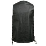 Event Leather EL5391 Men’s Tall Sizes Black Leather 10 Pocket Side Lace Vest - Image 6