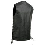Event Leather EL5391 Men’s Tall Sizes Black Leather 10 Pocket Side Lace Vest - Image 11