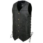 Event Leather EL5391 Men’s Tall Sizes Black Leather 10 Pocket Side Lace Vest - Image 13