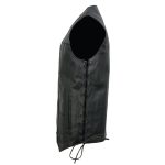Event Leather EL5391 Men’s Tall Sizes Black Leather 10 Pocket Side Lace Vest - Image 8