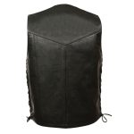 Event Leather EL5397 Men’s Black Leather Vest with  Adjustable Side Laces - Image 2