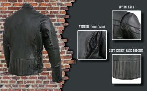 Event Leather EL5410 Men’s Black Side Lace Scooter Jacket with Vents – Motorcycle Riding Jackets - Image 4