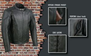 Event Leather EL5410 Men’s Black Side Lace Scooter Jacket with Vents – Motorcycle Riding Jackets - Image 2