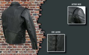 Event Leather EL5411 Men’s Black Classic Side Lace Motorcycle Leather Jacket – Motorcycle Riding Jackets - Image 10
