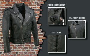 Event Leather EL5411 Men’s Black Classic Side Lace Motorcycle Leather Jacket – Motorcycle Riding Jackets - Image 9