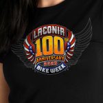 Hot Leathers ELL1081 Women’s Black Laconia Bike Week 2023 100th Anniversary T-Shirt - Image 3