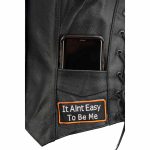 Event Leather ELL4900 Women’s ‘Love to Ride’ Black Leather Motorcycle Patched Embroidered Vests with Side Laces - Image 11