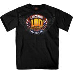 Hot Leathers ELM1054 Men’s Black 2023 Laconia Motorcycle Rally 100th Anniversary Logo Bike Week T-Shirt - Image 4