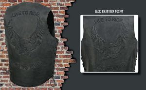 Event Leather’s ELM3900 Men’s 100% Genuine Motorcycle Leather Vest | Biker Vests with Embossed Eagle | Live To Ride - Image 2