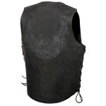 Event Leather’s ELM3905 Men’s ‘Mayhem’ 100% Genuine Motorcycle Leather Vest | Biker Vests with Embossed Skull & Wing - Image 10