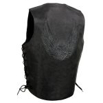 Event Leather’s ELM3905 Men’s ‘Mayhem’ 100% Genuine Motorcycle Leather Vest | Biker Vests with Embossed Skull & Wing - Image 9