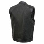 Event Leather ELM3910 Men’s Black Motorcycle Leather Riders Club Style Vest w/ Dual Closure - Image 9
