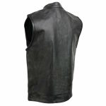 Event Leather ELM3910 Men’s Black Motorcycle Leather Riders Club Style Vest w/ Dual Closure - Image 11