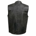 Event Leather ELM3910 Men’s Black Motorcycle Leather Riders Club Style Vest w/ Dual Closure - Image 7