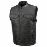 Event Leather ELM3910 Men’s Black Motorcycle Leather Riders Club Style Vest w/ Dual Closure - Image 10