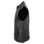 Event Leather ELM3910 Men’s Black Motorcycle Leather Riders Club Style Vest w/ Dual Closure - Image 8