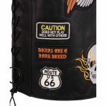 Event Leather ELM3920 Men’s Black Leather Pre-Patched Bikers Vest w/ 6 Pockets – 23 Patches and Side Laces - Image 11