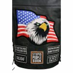 Event Leather ELM3925 Black Motorcycle Leather Vest for Men w/ Patches – Riding Club Adult Motorcycle Vests - Image 7