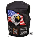 Event Leather ELM3925 Black Motorcycle Leather Vest for Men w/ Patches – Riding Club Adult Motorcycle Vests - Image 6