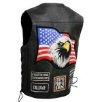 Event Leather ELM3925 Black Motorcycle Leather Vest for Men w/ Patches – Riding Club Adult Motorcycle Vests - Image 11